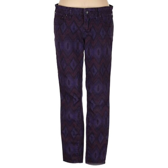 Free People Boho Printed Size 27 Purple Skinny Jeans - Picture 2 of 6